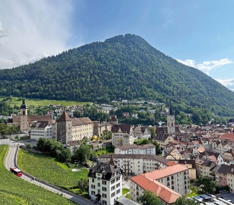 Blick auf die Churer Altstadt und das Bischöfliche Schloss